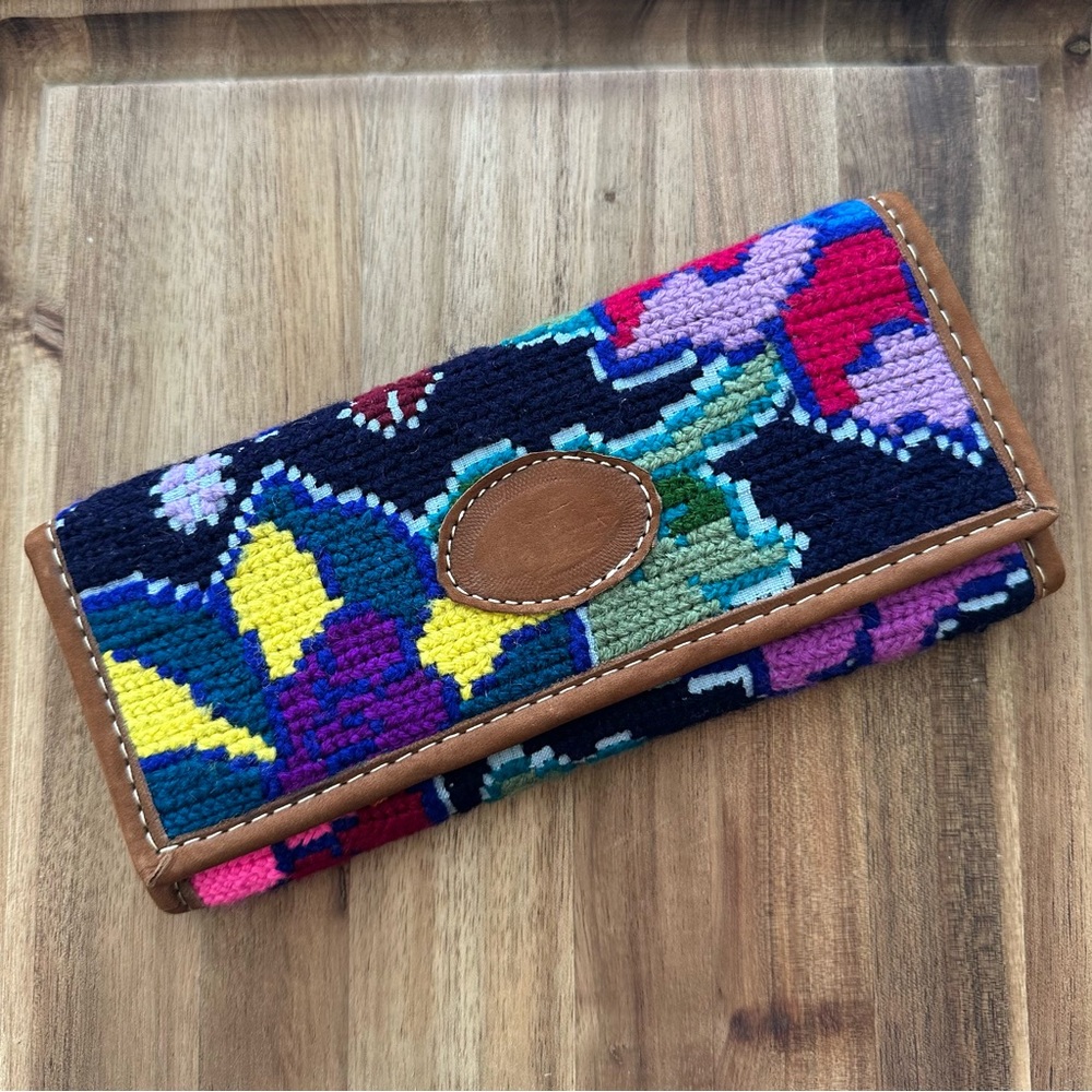 Mexican artisan wallet floral embroidery